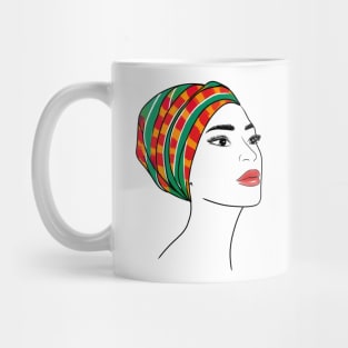 Beautiful african girl in turban Mug